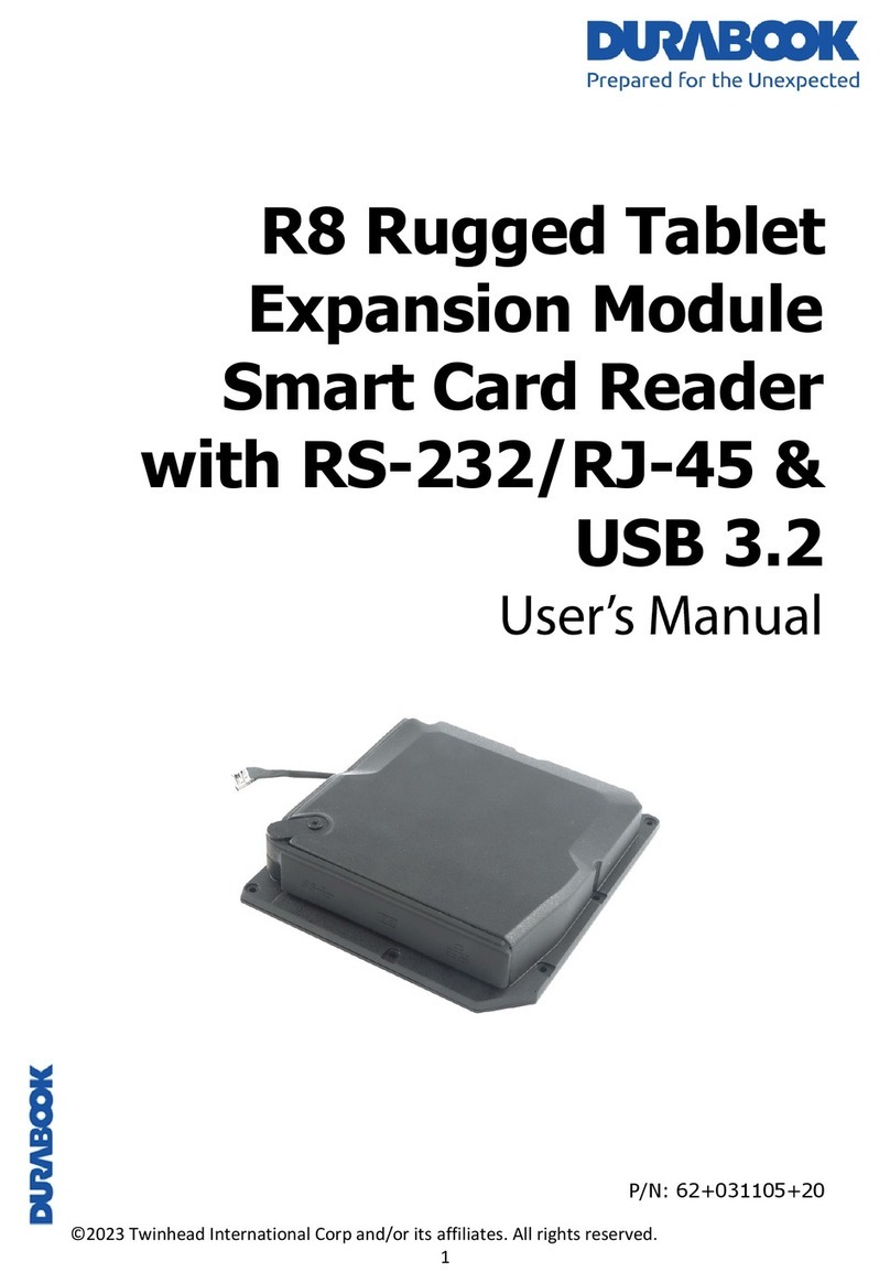 Durabook R8 Rugged Tablet Expansion Module Smart Card Reader with RS-232/RJ-45 & USB... user manual