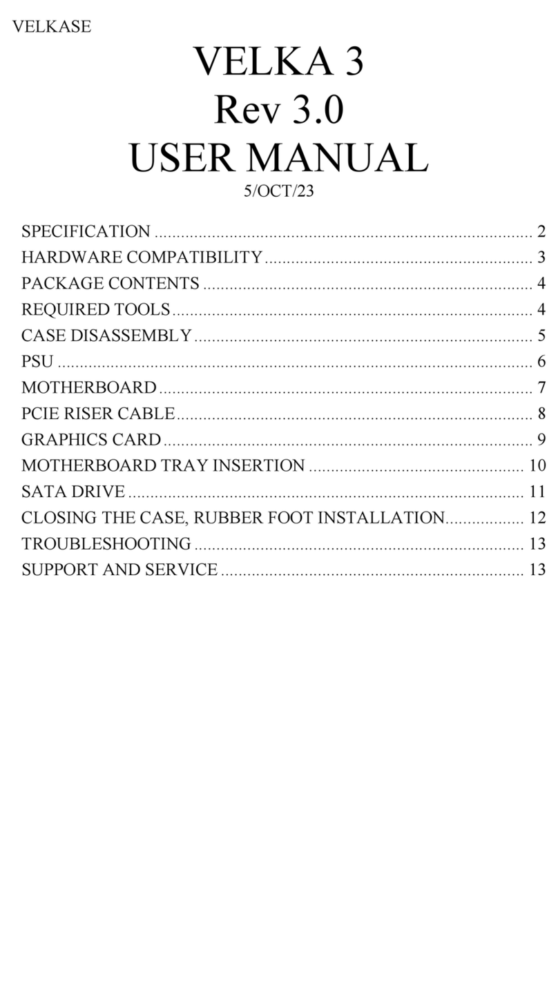 Velkase Velka 3 user manual
