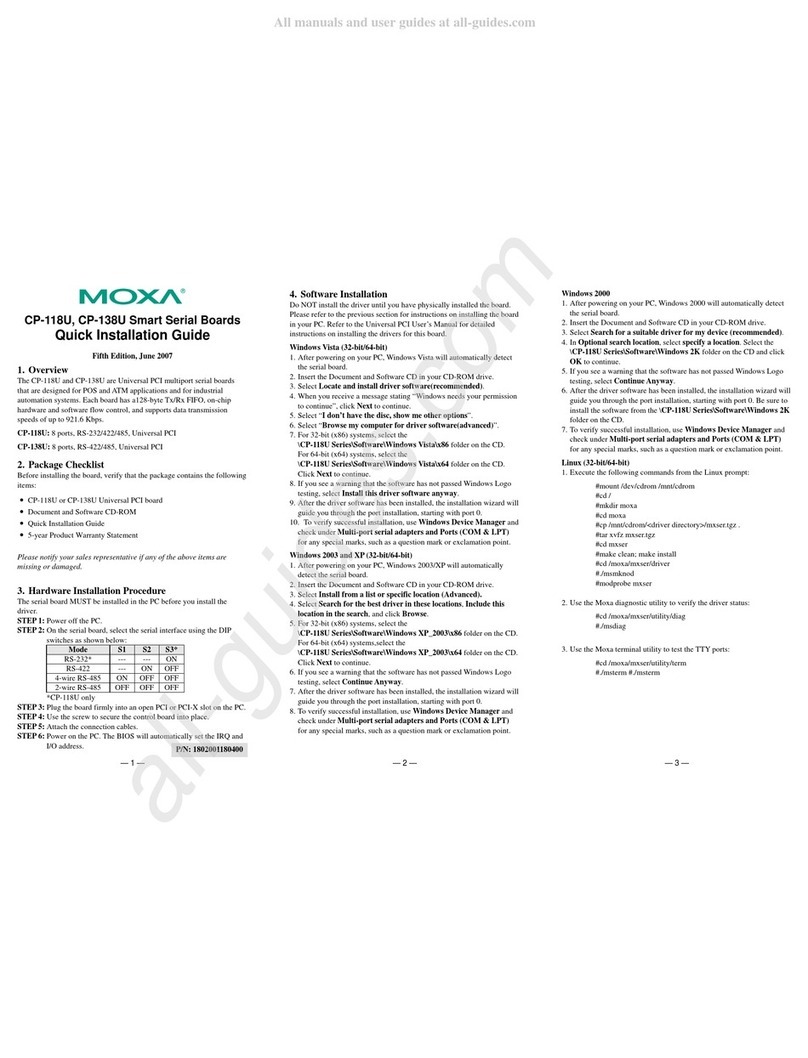 Moxa Technologies CP-118U Series User manual