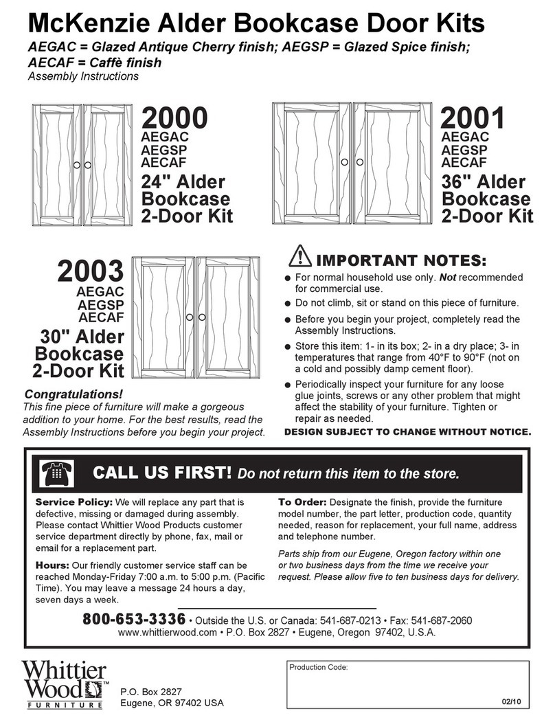 Whittier Wood Furniture McKenzie 2000 manual Whittier Wood Furniture McKenzie 2000 manual
