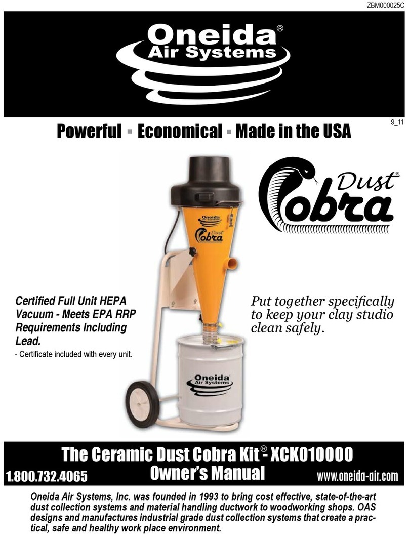 Oneida Air Systems Dust Cobra - XCK010000 User manual