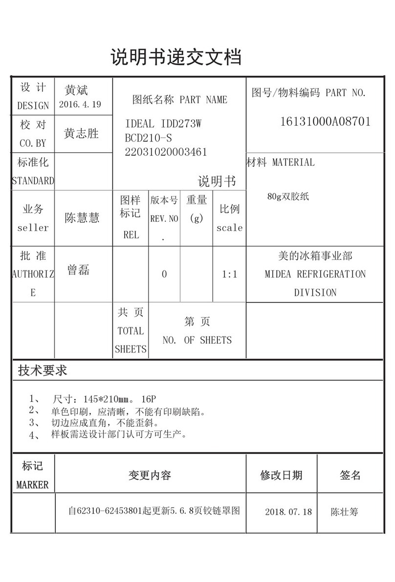 IDEAL IDD273W user manual
