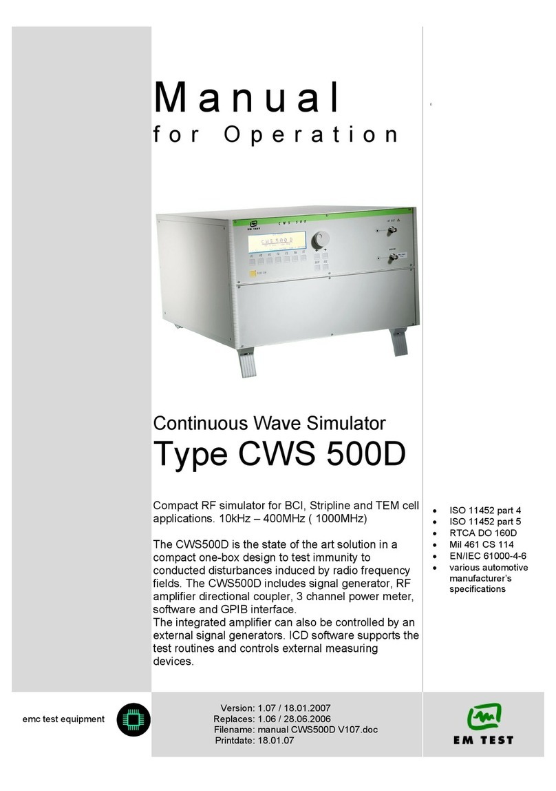 EMTEST CWS 500D User manual