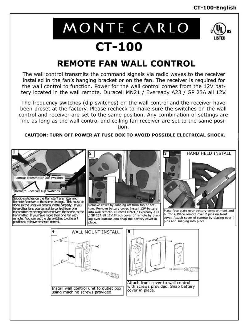 Monte Carlo Fan Company CT-100 manual Monte Carlo Fan Company CT-100 manual