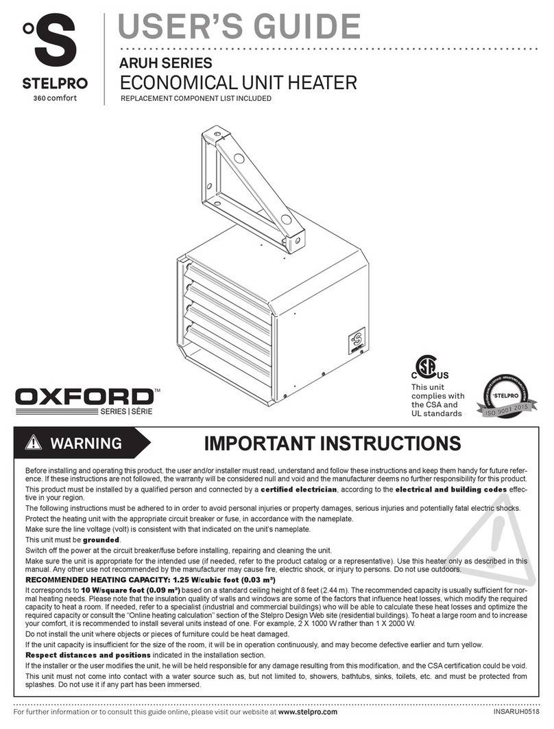 Stelpro Oxford ARUH Series user guide