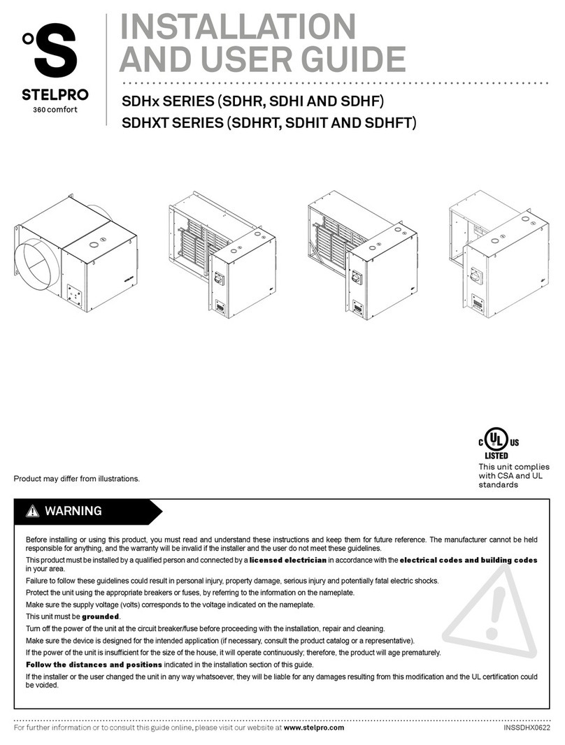 Stelpro SDHR Series Installation and user guide