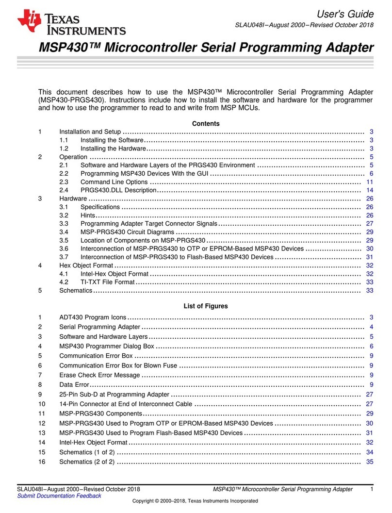 Texas Instruments MSP-PRGS430 user guide