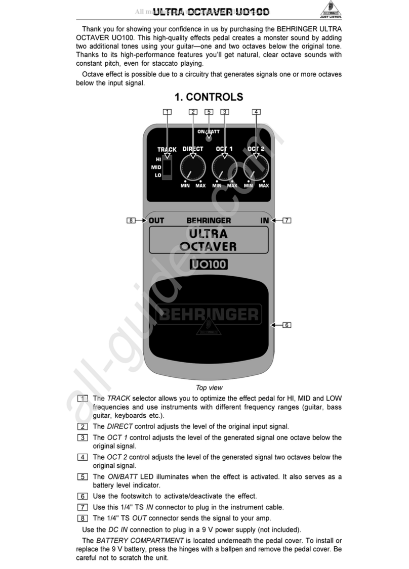 Behringer ULTRA OCTAVER UO100 User manual