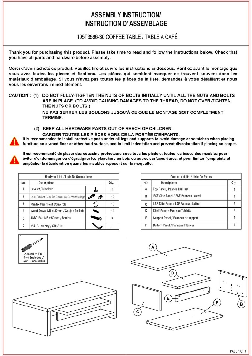 Homelegance 195T3666-30 User manual