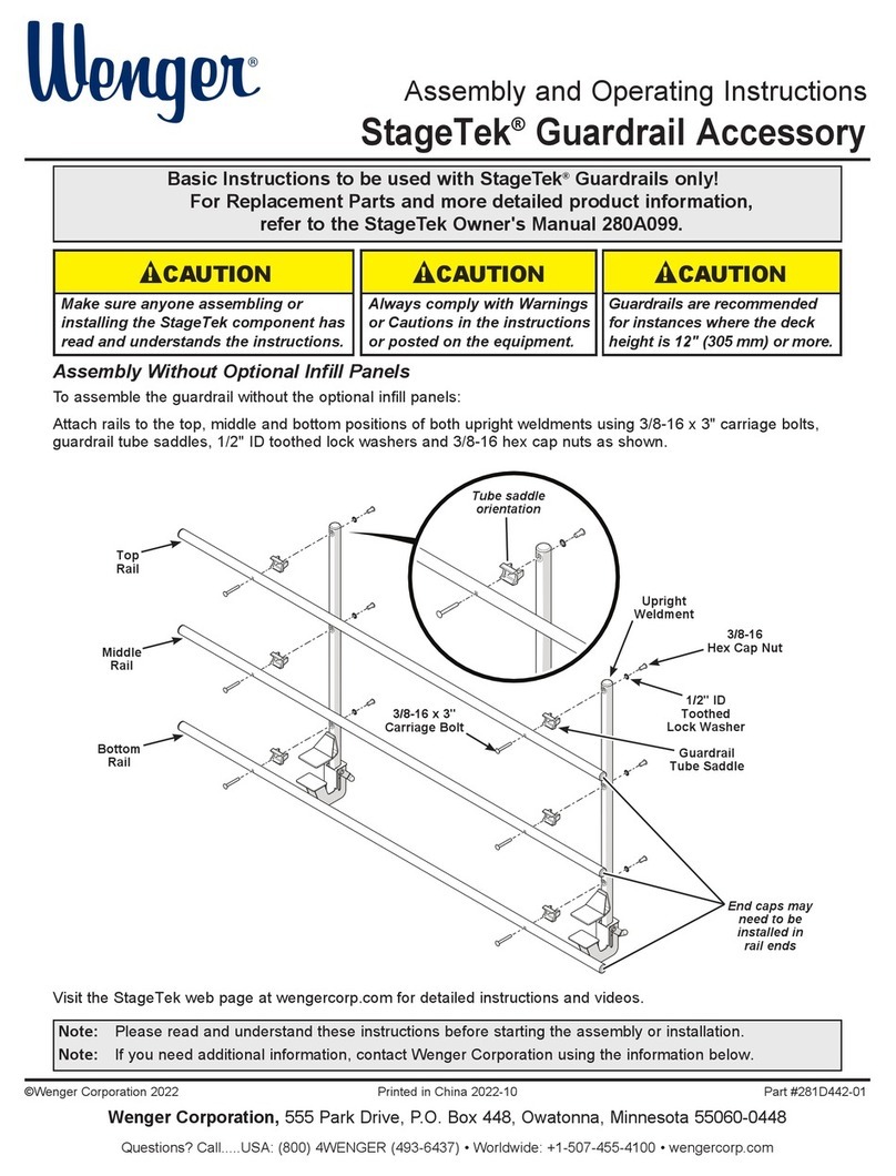 Wenger StageTek Guardrail Acceossory Assembly and operating instructions