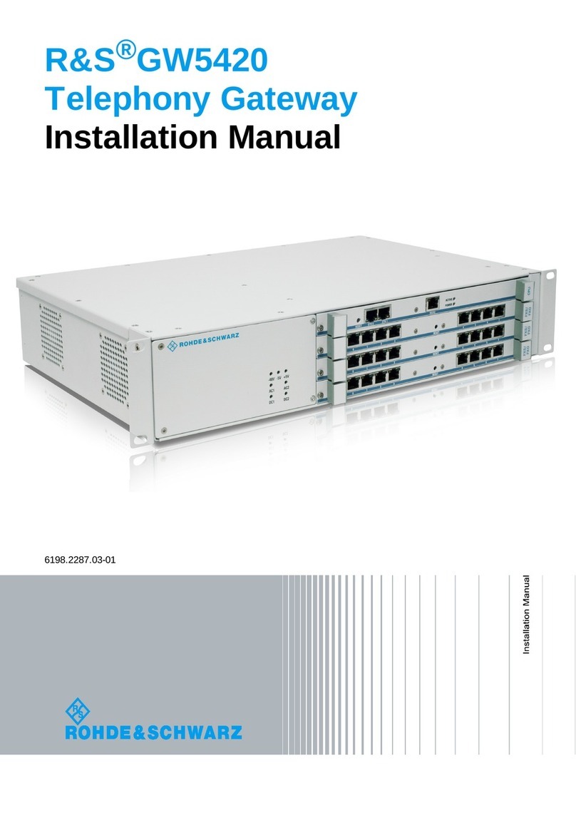 Rohde & Schwarz R&S GW5420 installation manual