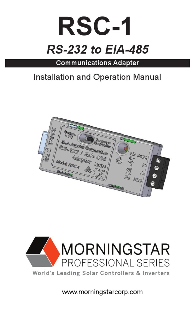 Morningstar PROFESSIONAL Series Installation and operation manual
