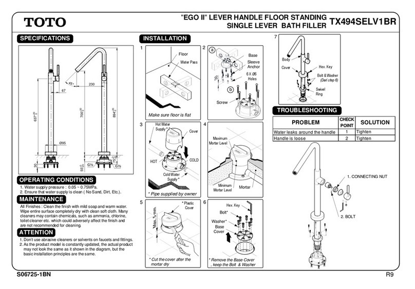 Toto EGO II TX494SELV1BR quick start guide