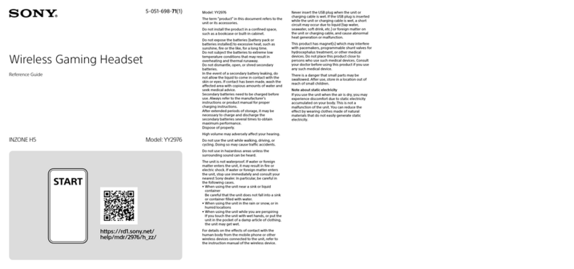 Sony INZONE H5 reference guide