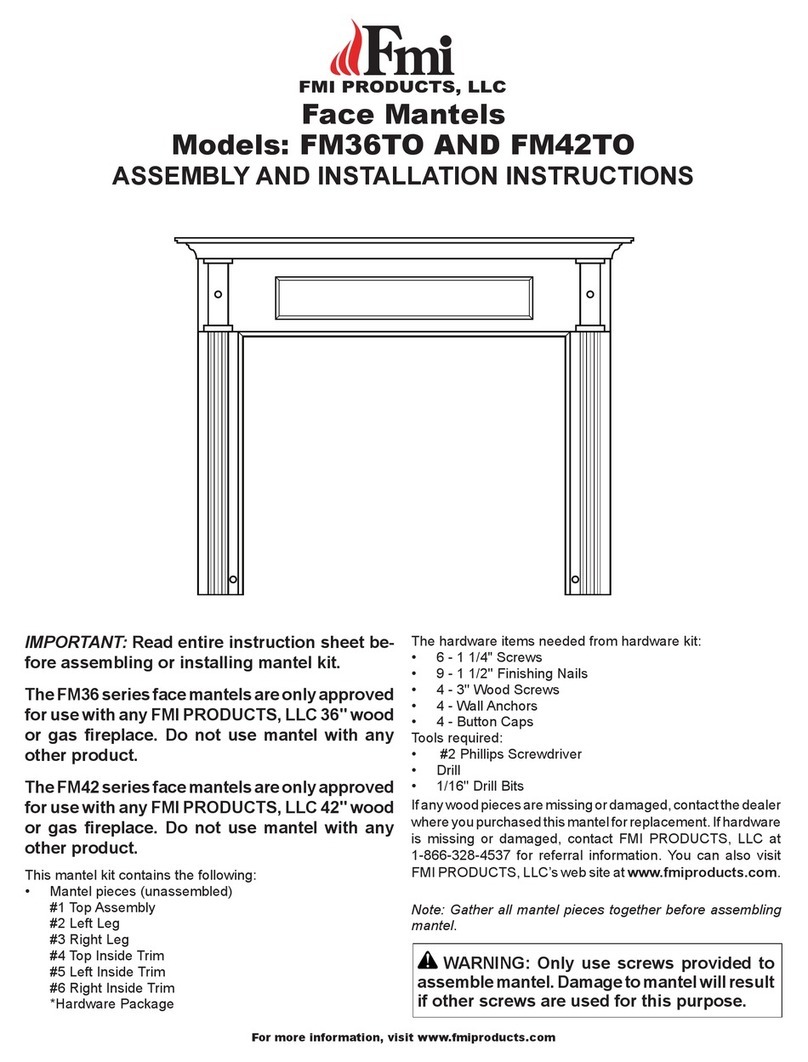 FMI Face Mantels FM36TO Instruction manual