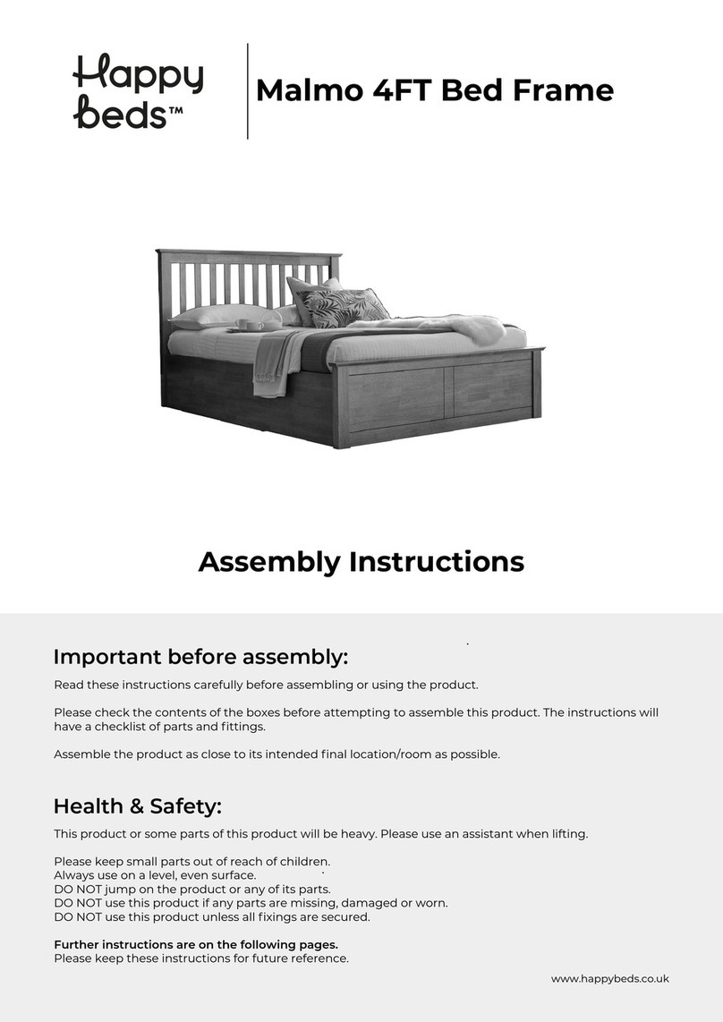 Happy Beds Malmo 4FT Bed Frame Assembly instructions Happy Beds Malmo 4FT Bed Frame Assembly instructions