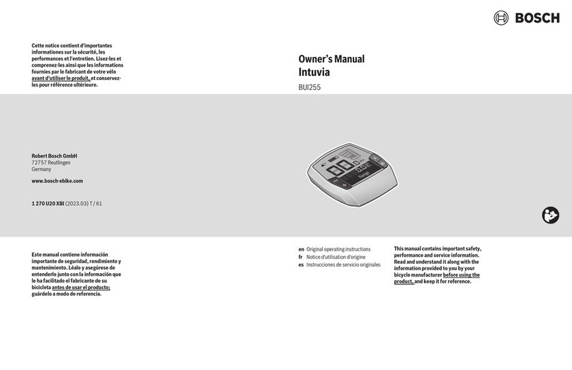 Bosch Intuvia BUI255 owner's manual