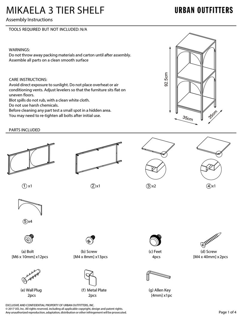 URBAN OUTFITTERS MIKAELA 3 TIER SHELF Assembly instructions