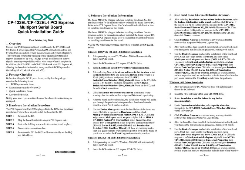 Moxa Technologies CP-132EL Series User manual