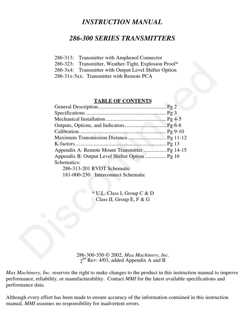 Max Machinery 286 Series User manual