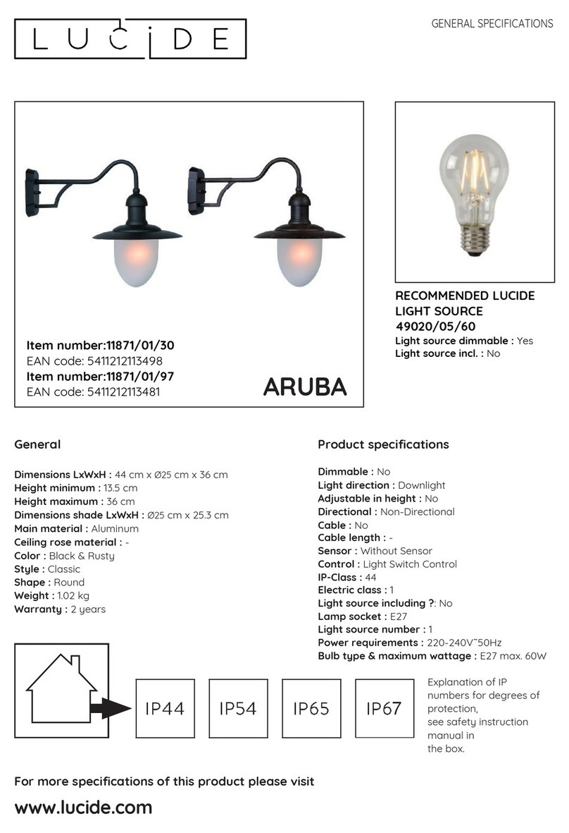LUCIDE ARUBA 11871/01/30 User manual LUCIDE ARUBA 11871/01/30 User manual