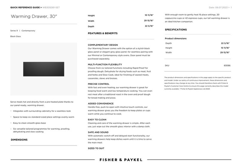 Fisher & Paykel 9 Series User manual