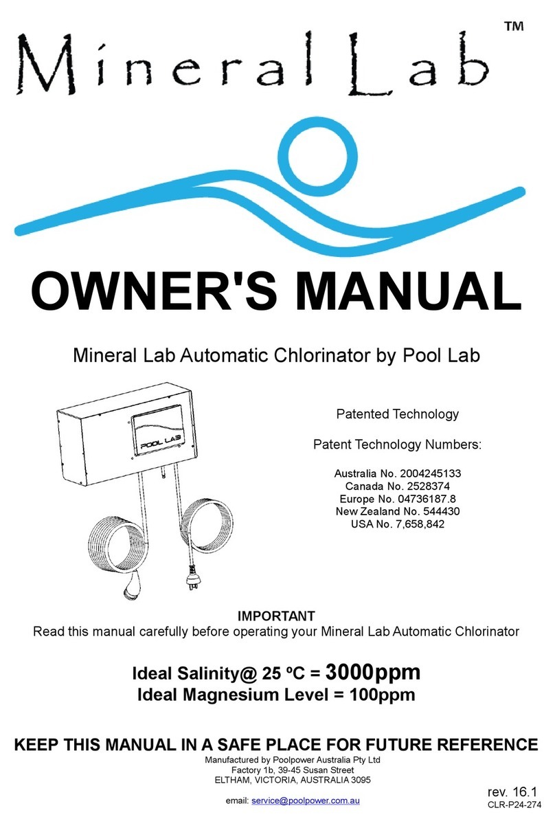 POOL LAB MINERAL LAB ML45 owner's manual