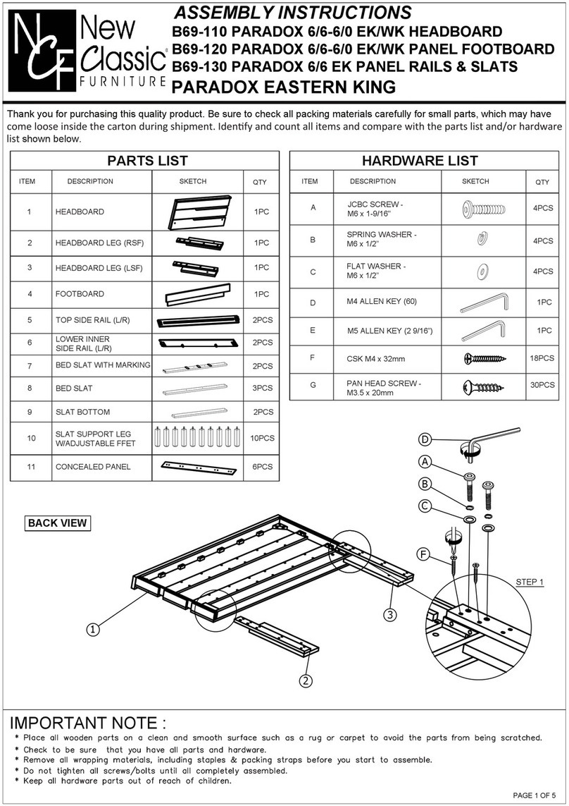 New Classic Furniture PARADOX B69-110 Assembly instructions