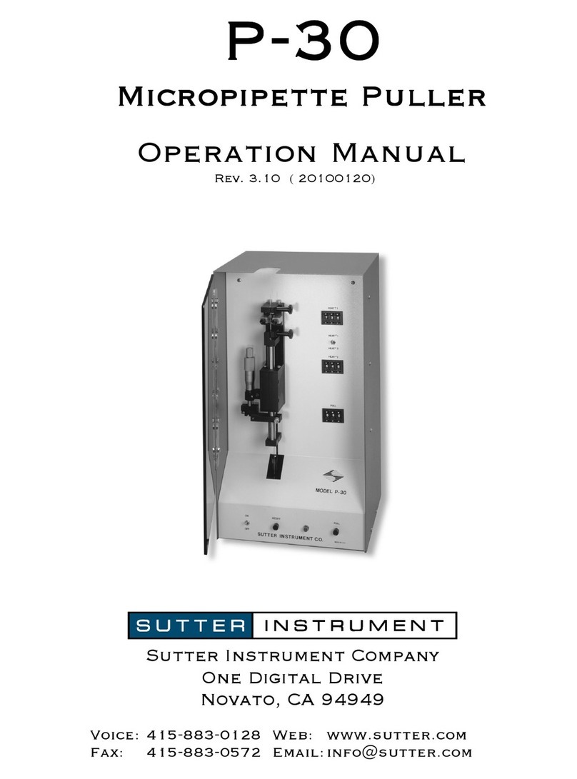 Sutter Instrument P-30 Operation manual