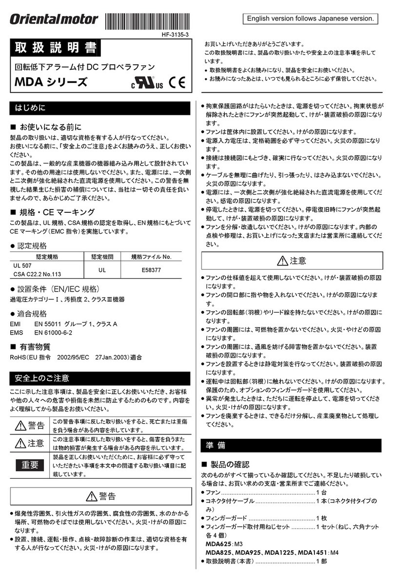Oriental motor MDA Series User manual