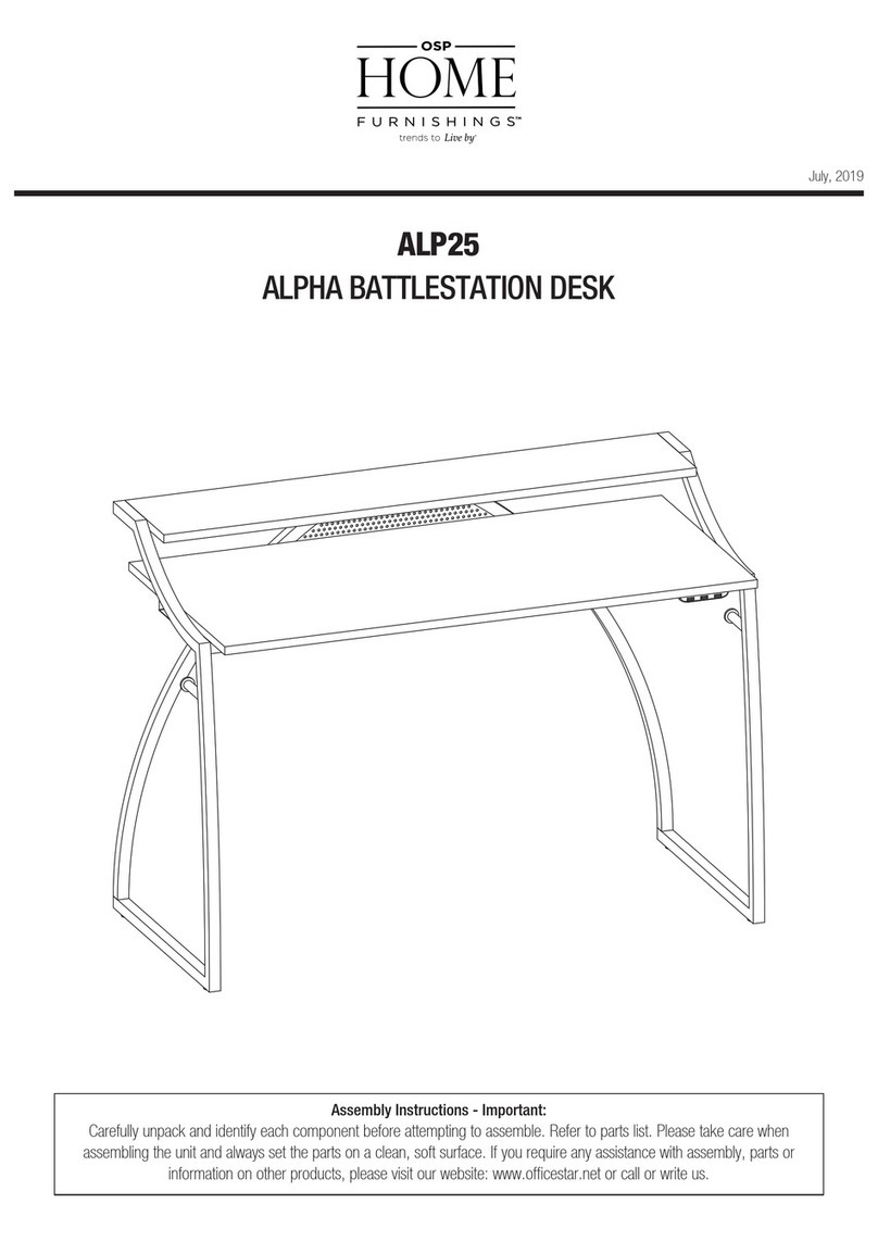 OSP Home Furnishings ALPHA BATTLESTATION DESK ALP25 Assembly instructions OSP Home Furnishings ALPHA BATTLESTATION DESK ALP25 Assembly instructions
