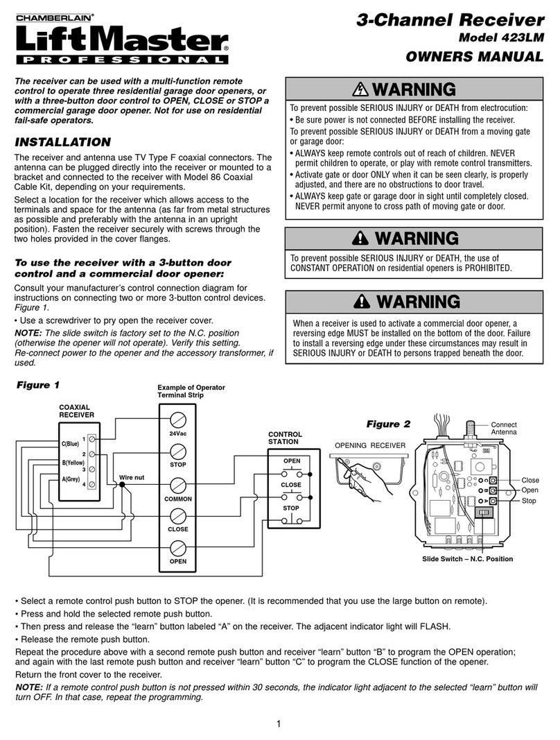 Chamberlain LiftMaster 423LM owner's manual