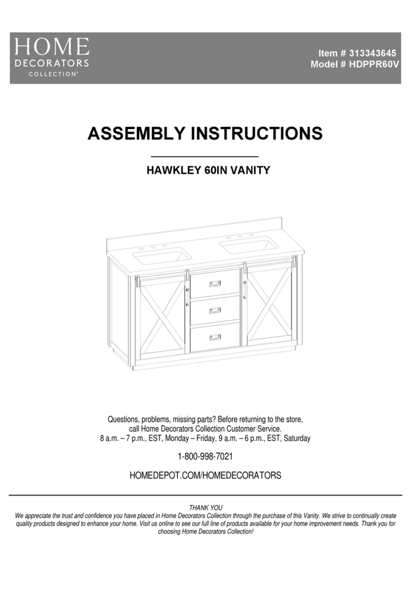 Home Decorators Collection HAWKLEY HDPPR60V Assembly instructions Home Decorators Collection HAWKLEY HDPPR60V Assembly instructions
