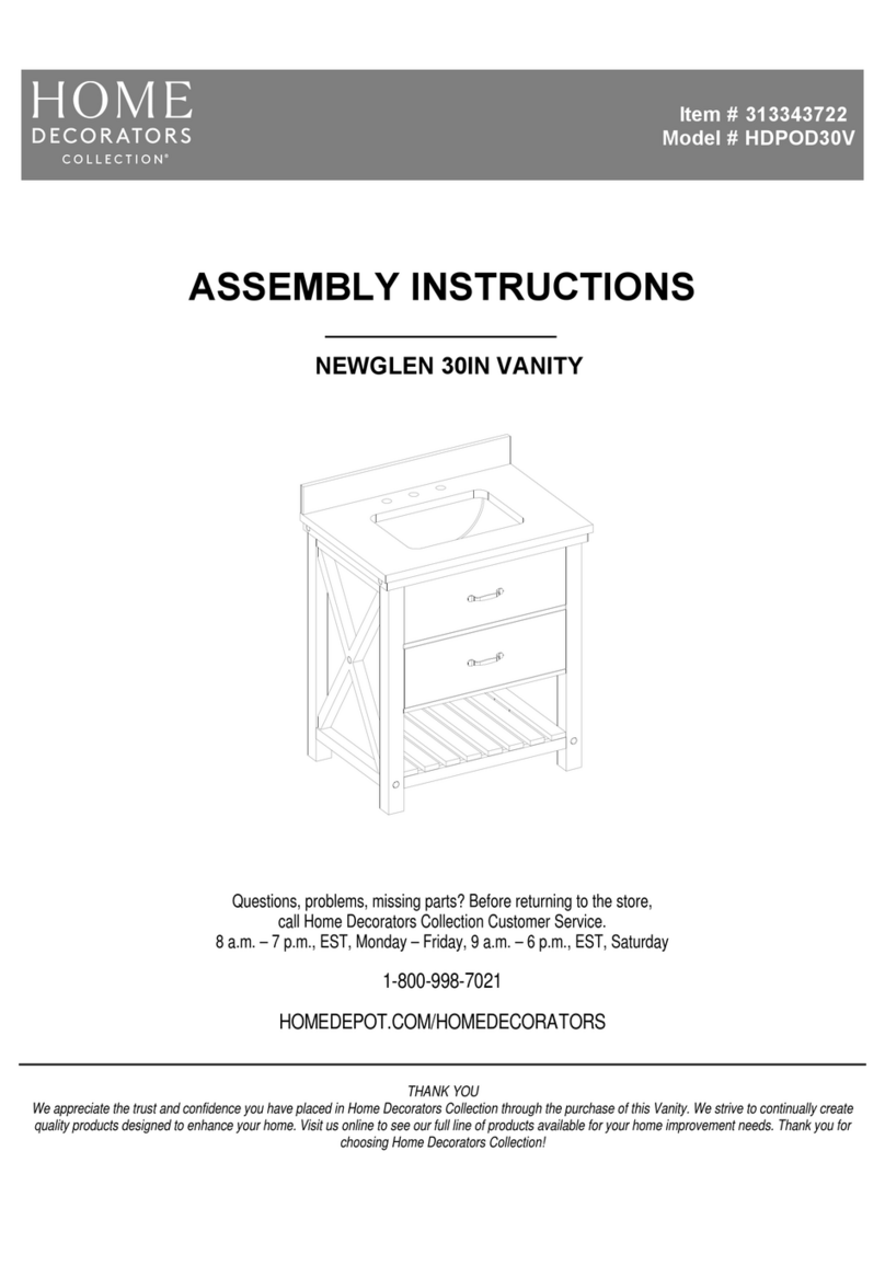 Home Decorators Collection NEWGLEN HDPOD30V Assembly instructions Home Decorators Collection NEWGLEN HDPOD30V Assembly instructions
