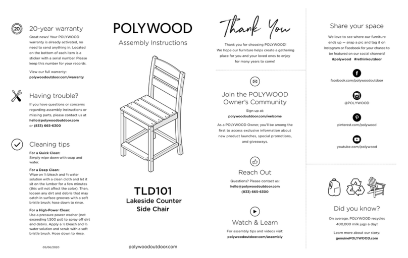 Polywood TLD101 User manual Polywood TLD101 User manual