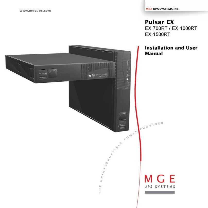 MGE UPS Systems Pulsar EX 700RT Installation and user manual
