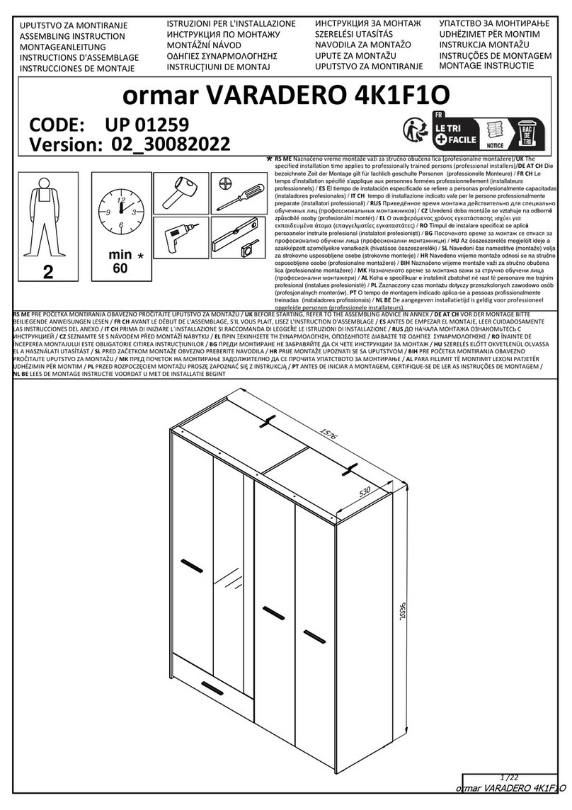 Ormar VARADERO 4K1F1O Assembling Instruction Ormar VARADERO 4K1F1O Assembling Instruction