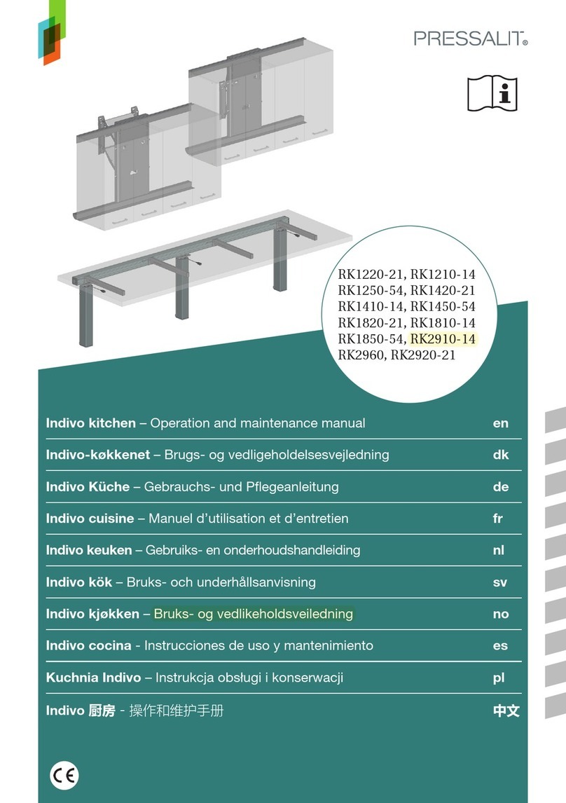 Pressalit Indivo kitchen RK2910-14 User manual