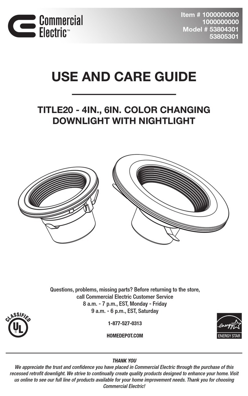 Commercial Electric TITLE20 Use and care guide