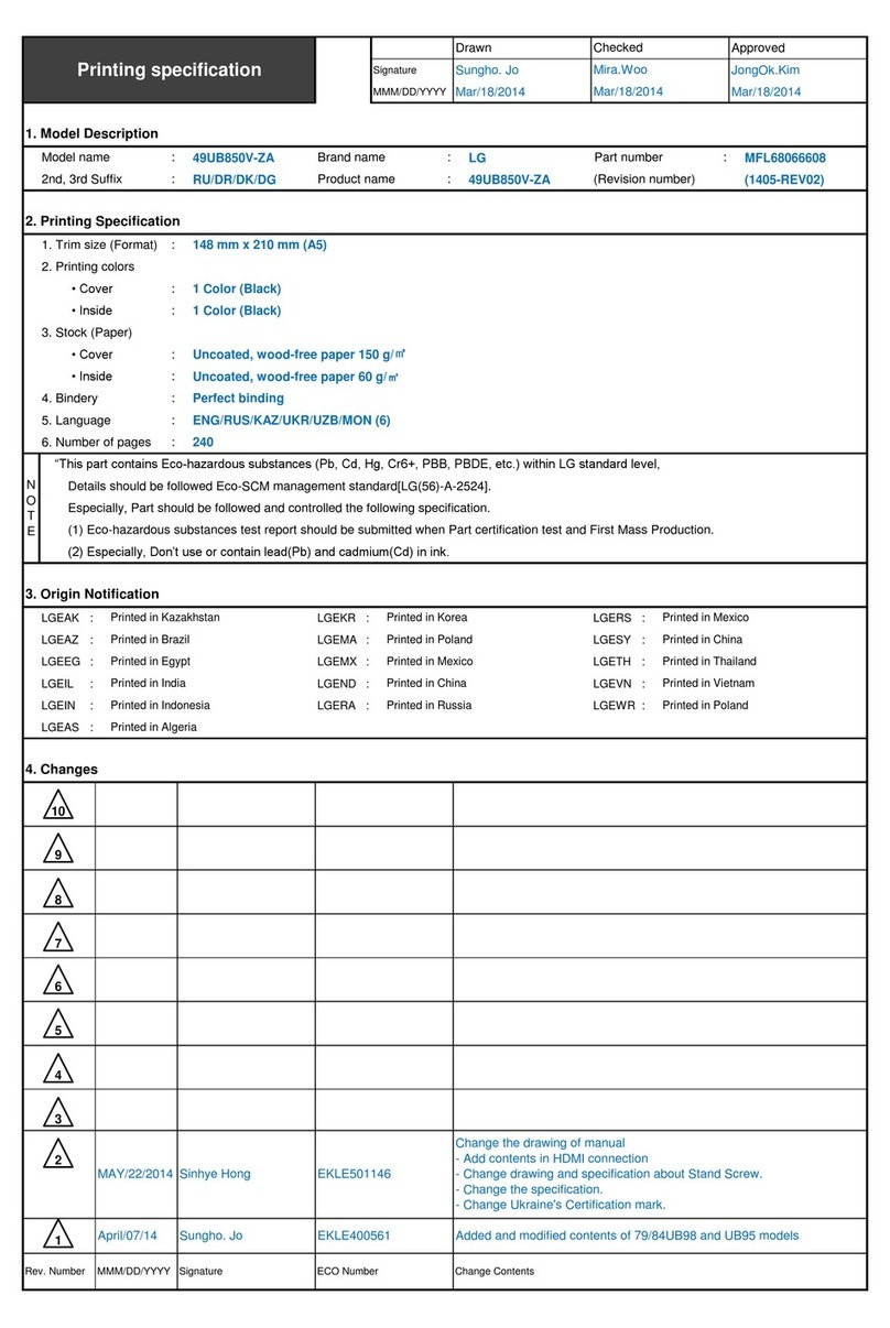 LG UB85 Series User manual