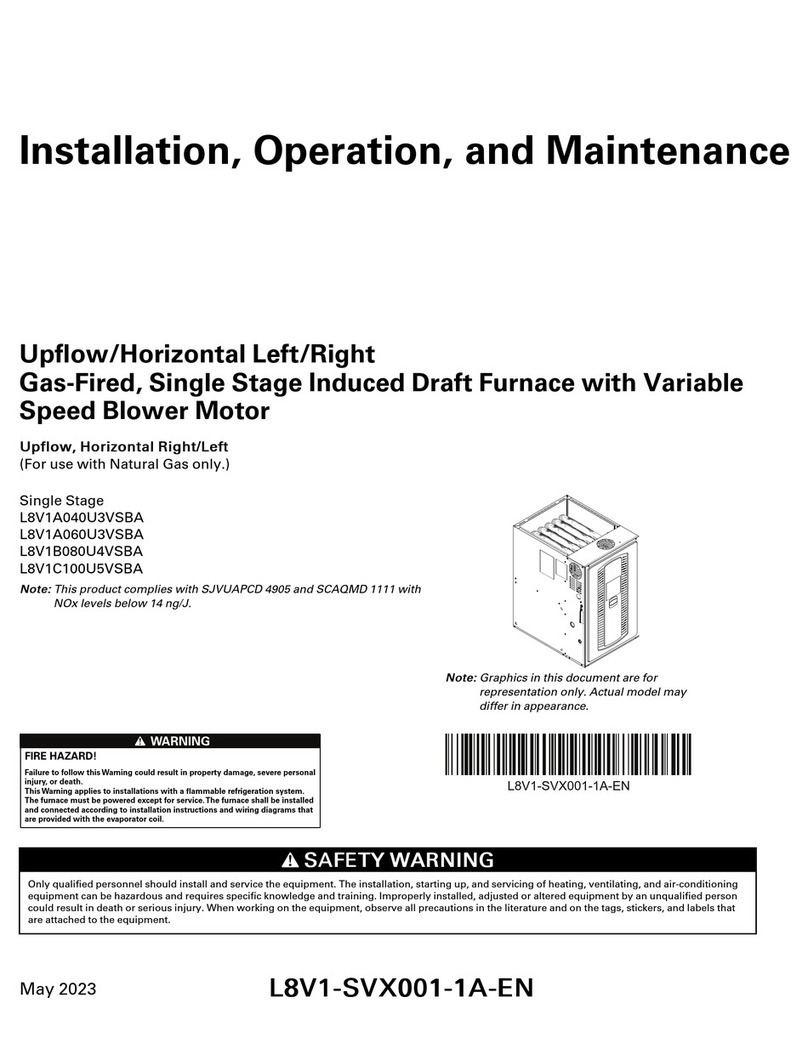 Trane L8V1A040U3VSBA Installation and operating instructions