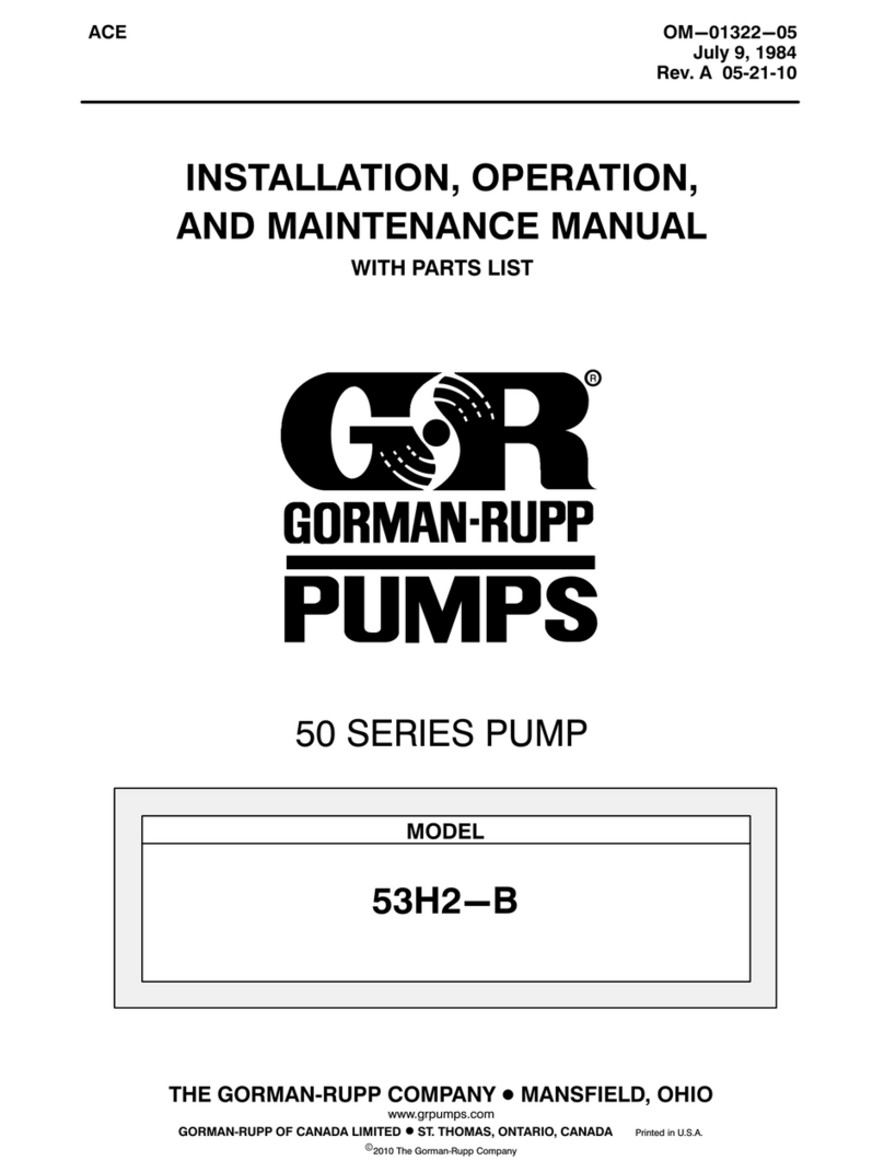 GORMAN-RUPP PUMPS 50 Series Installation, operation, and maintenance manual with parts list