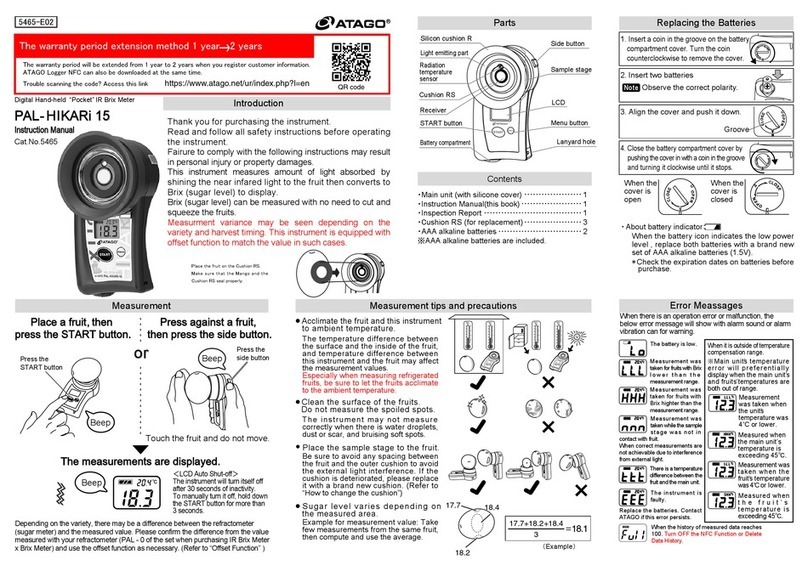 ATAGO PAL-HIKARi 15 User manual