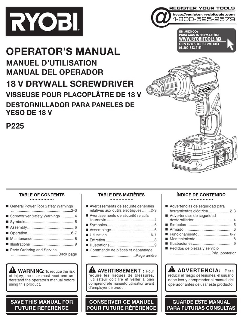 Ryobi P225 User manual