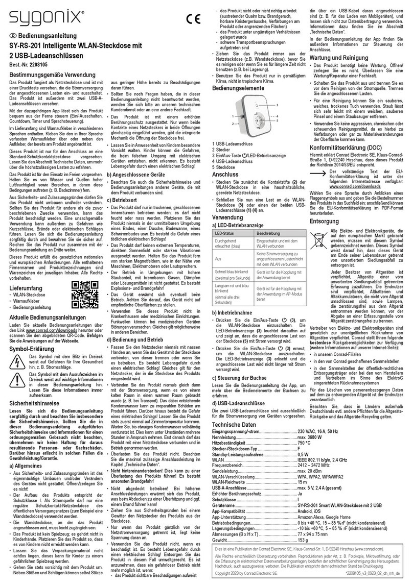 Sygonix SY-RS-201 operating instructions