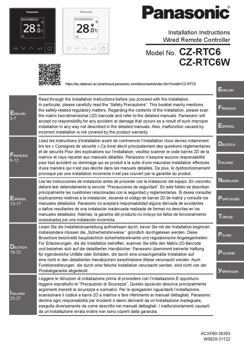 Panasonic CZ-RTC6W installation instructions