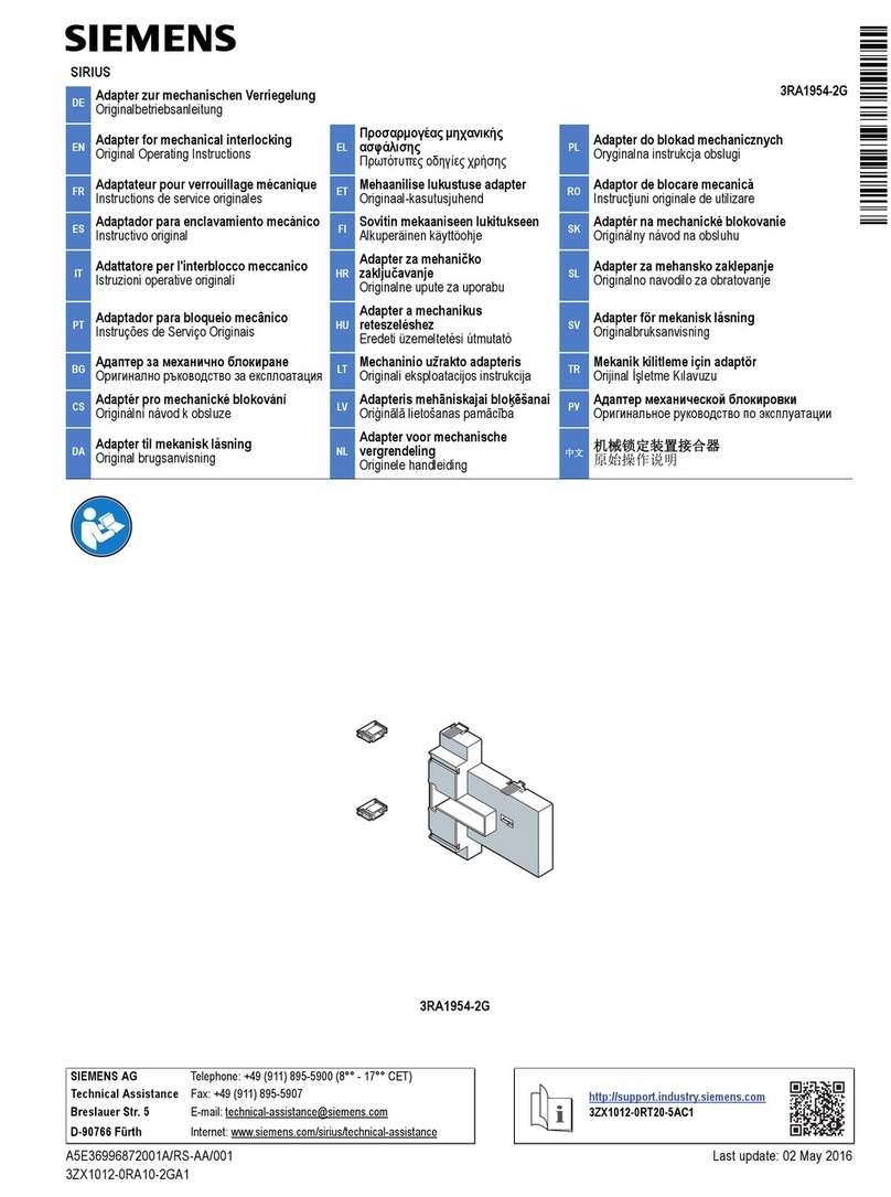 Siemens SIRIUS 3RA1954-2G User manual Siemens SIRIUS 3RA1954-2G User manual