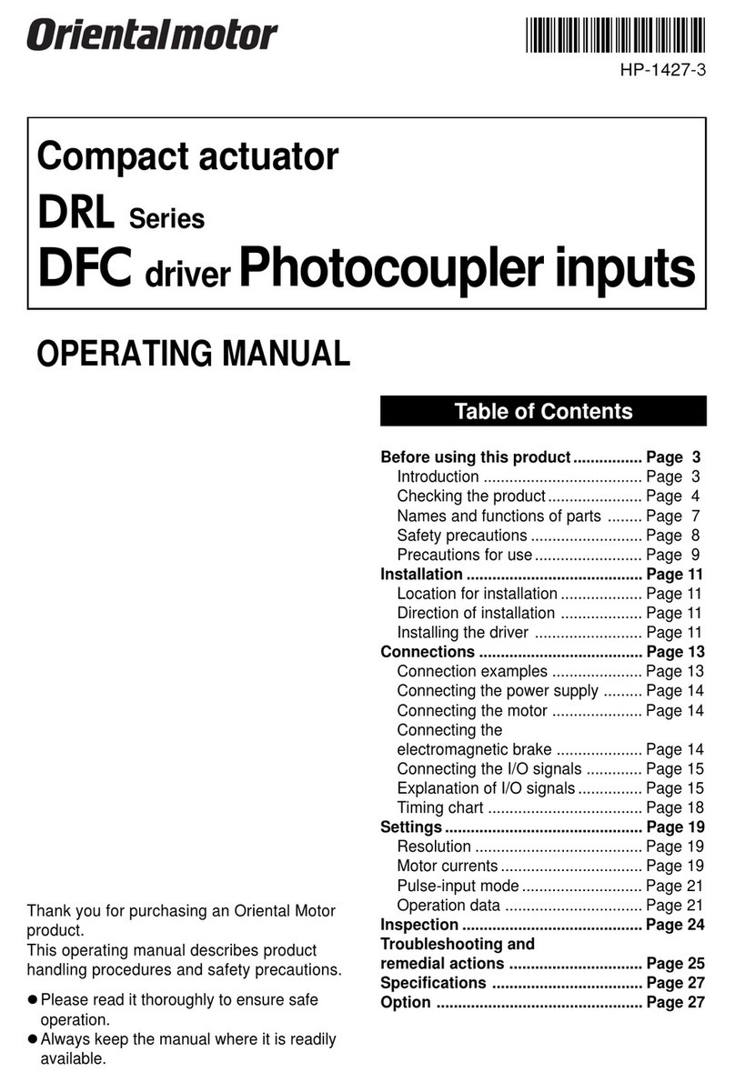 Oriental motor DRL Series operating manual