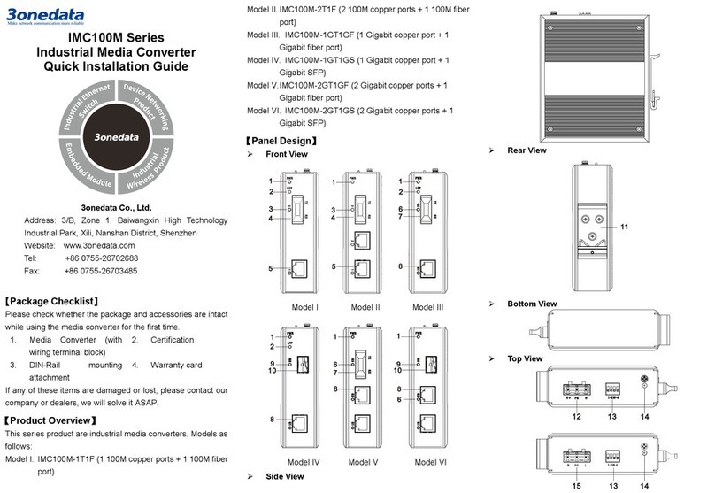 3One data IMC100M Series Quick installation guide