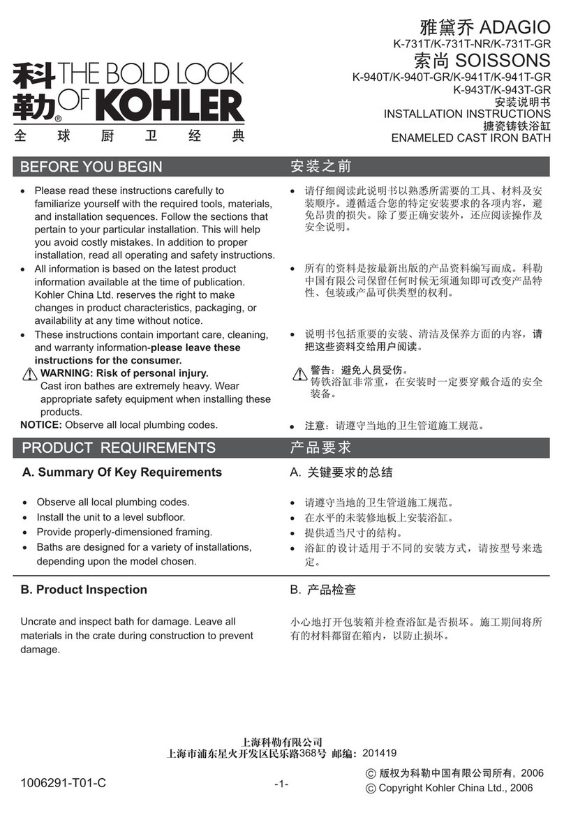 Kohler ADAGIO K-731T User manual